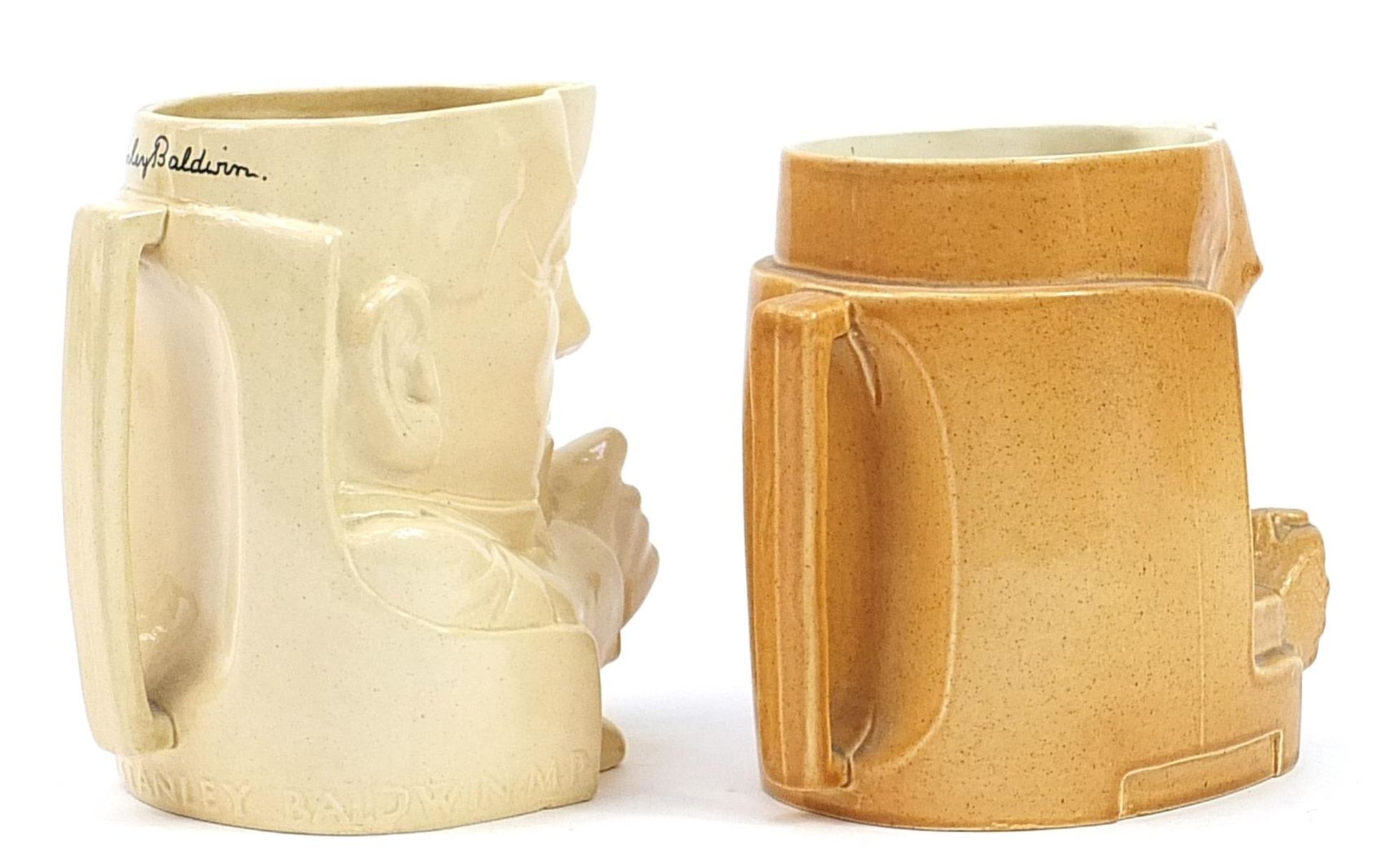 Ashstead pottery, Two political interest character jugs in the form of Stanley Baldwin and Stanley - Image 2 of 3