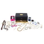 Vintage and later costume jewellery and wristwatches including necklaces, earrings and brooches