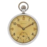 Leonidas, military interest open face pocket watch engraved G.S.T.P.N.8455, 50mm in diameter