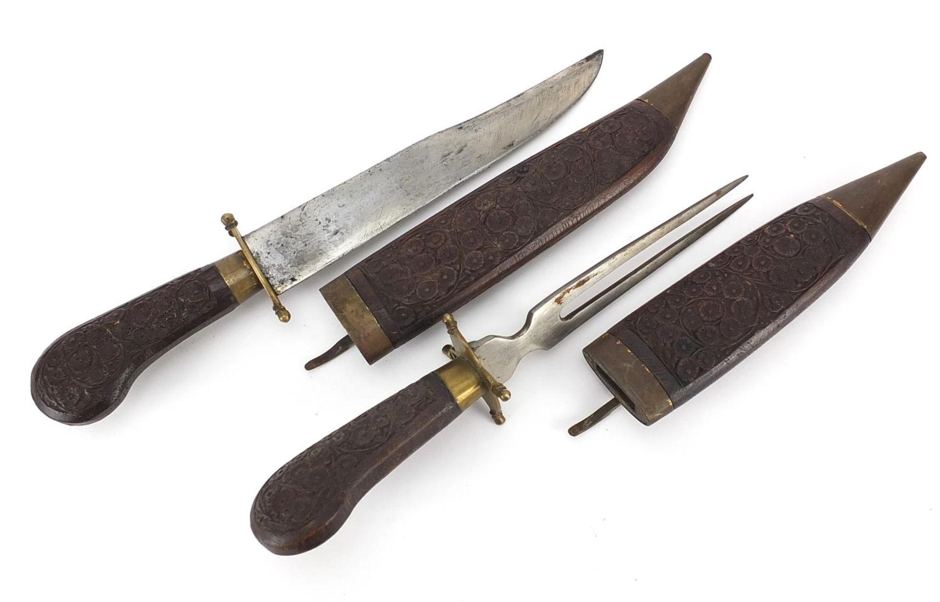 Two Indian knives with sheaths, the largest 34cm in length - Image 2 of 2