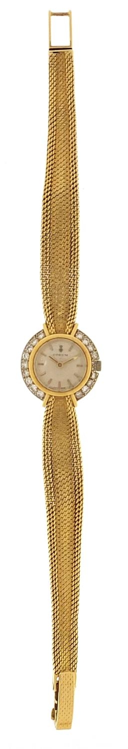 Corum, 18ct gold and diamond ladies wristwatch with 18ct gold strap, 20mm in diameter, 27.0g - Image 2 of 6