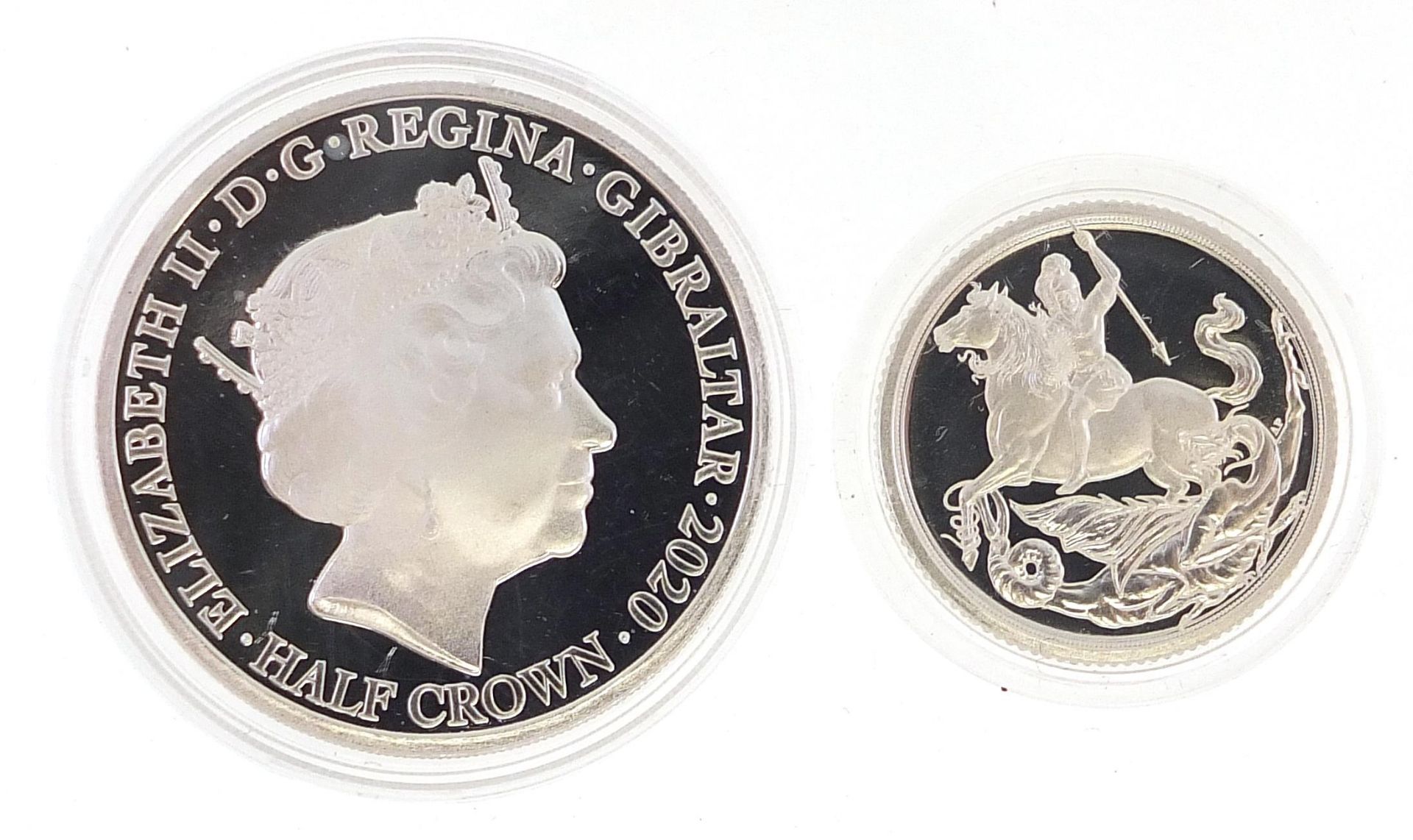 Elizabeth II 2019 silver sovereign and a silver proof half crown commemorating Sir Winston Churchill - Image 3 of 3