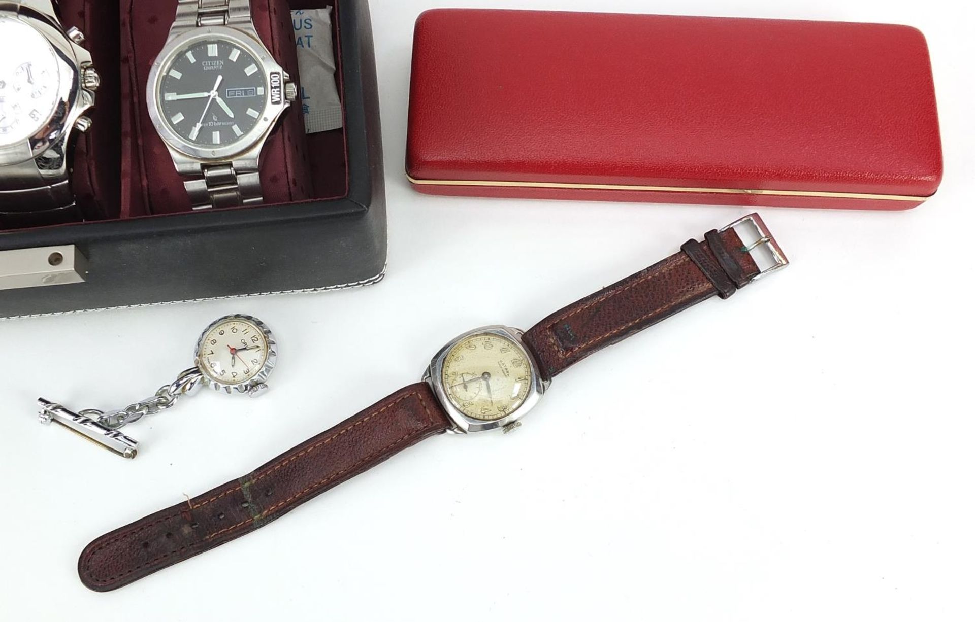 Four vintage and later gentlemen's wristwatches and a ladies Oris fob watch comprising Rotary, - Image 3 of 3