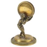 Victorian bronze and brass jester desk letter holder, 19cm high