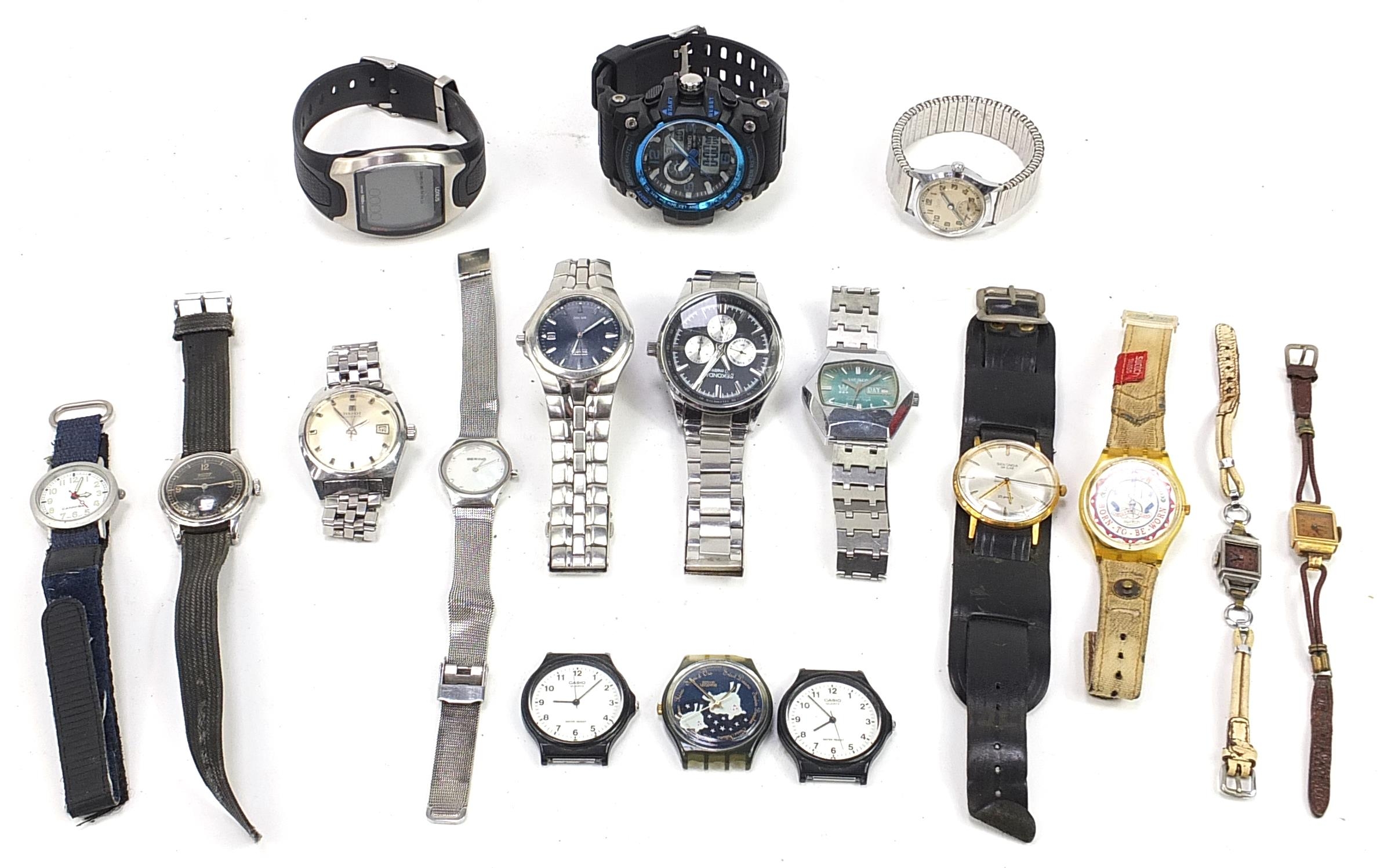 Vintage and later ladies and gentlemen's wristwatches including Tissot Visodate, Aseikon 23, Citizen