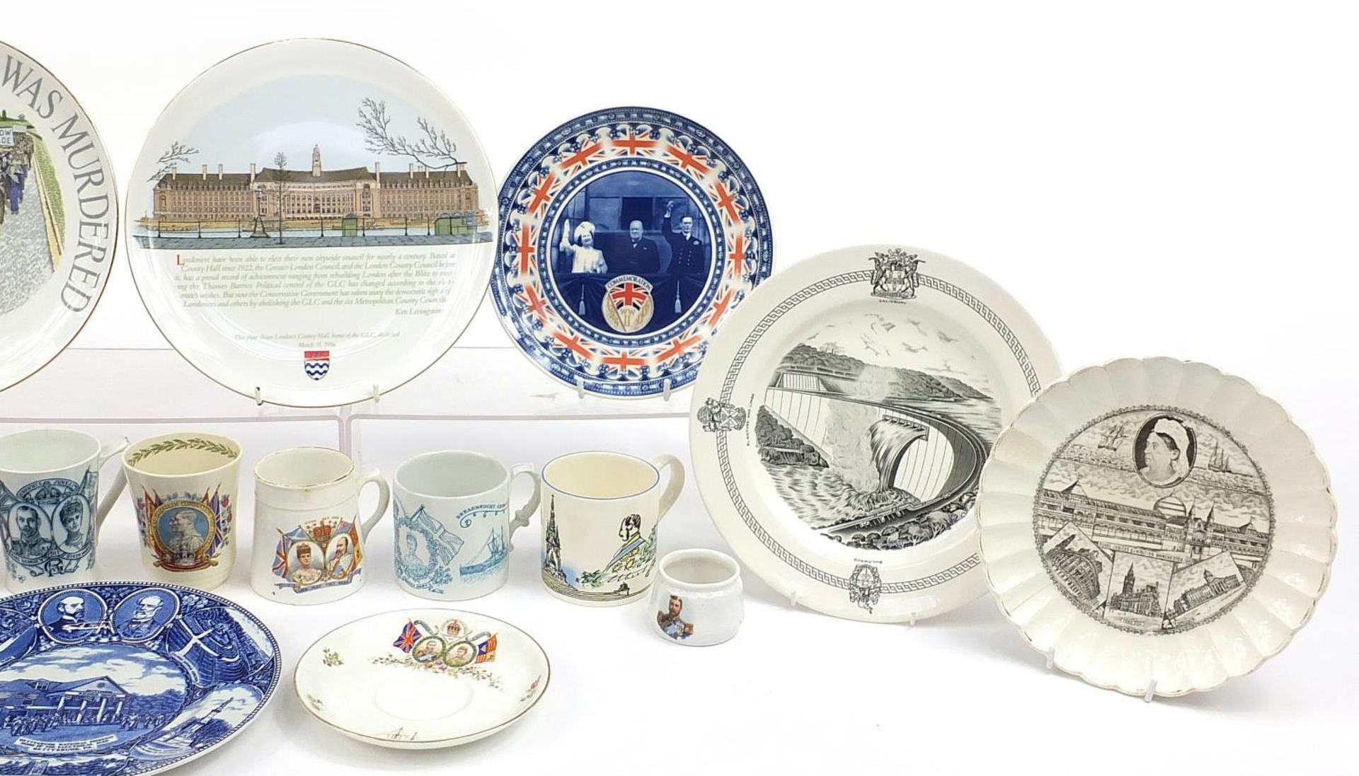 Victorian and later commemorative china including Prattware plate depicting Sebastopol, the - Image 3 of 4