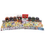 Pokemon collectables including trade cards, encyclopaedia and other trade cards