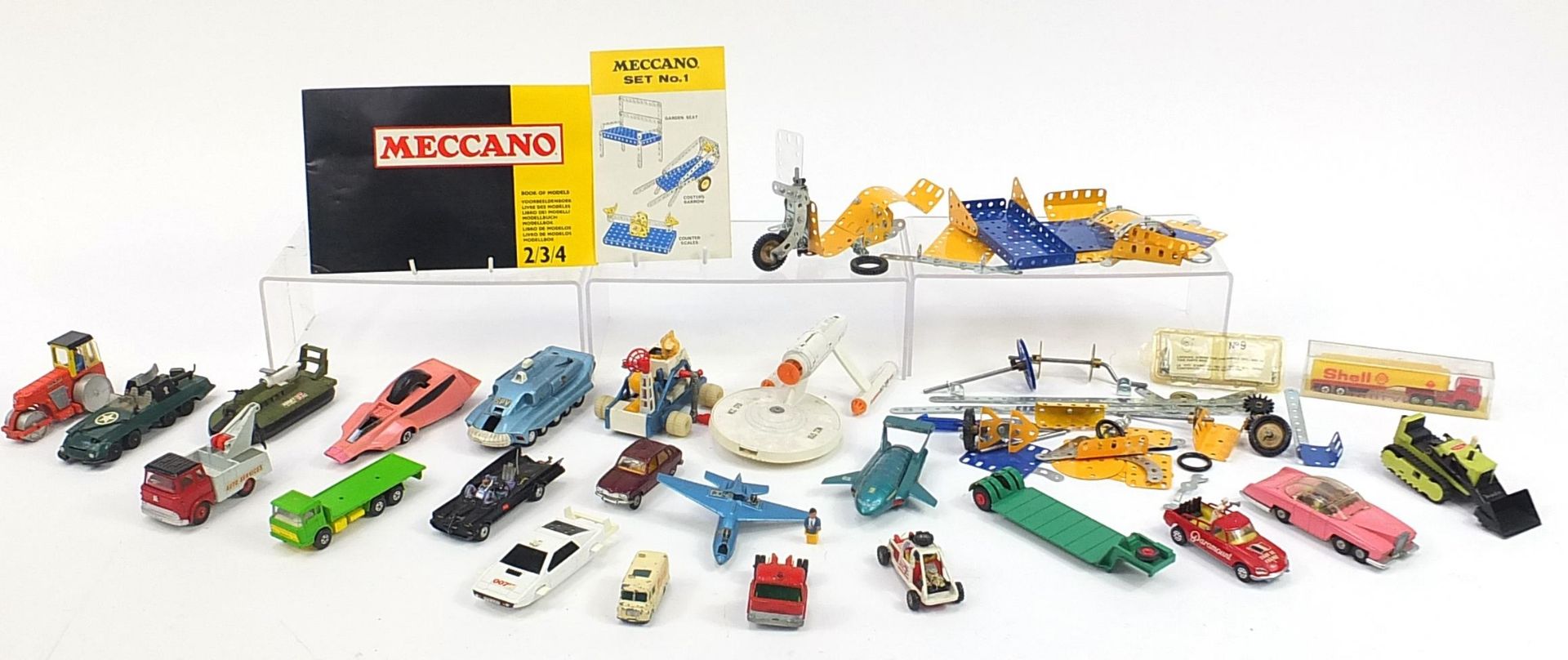 Vintage and later diecast vehicles and Meccano including Dinky Thunderbirds vehicles and Corgi