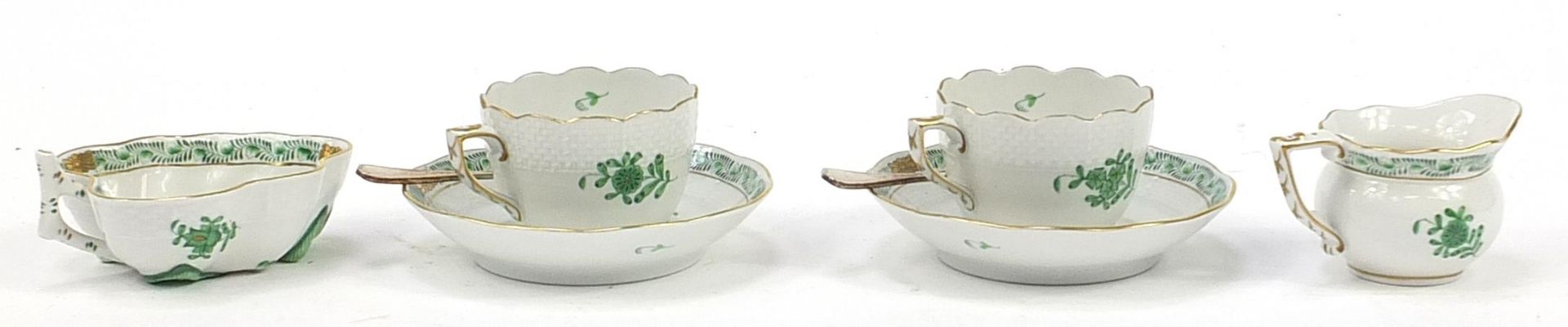 Herend of Hungary, porcelain tea for two part tea service on tray hand painted in the Chinese - Image 2 of 4
