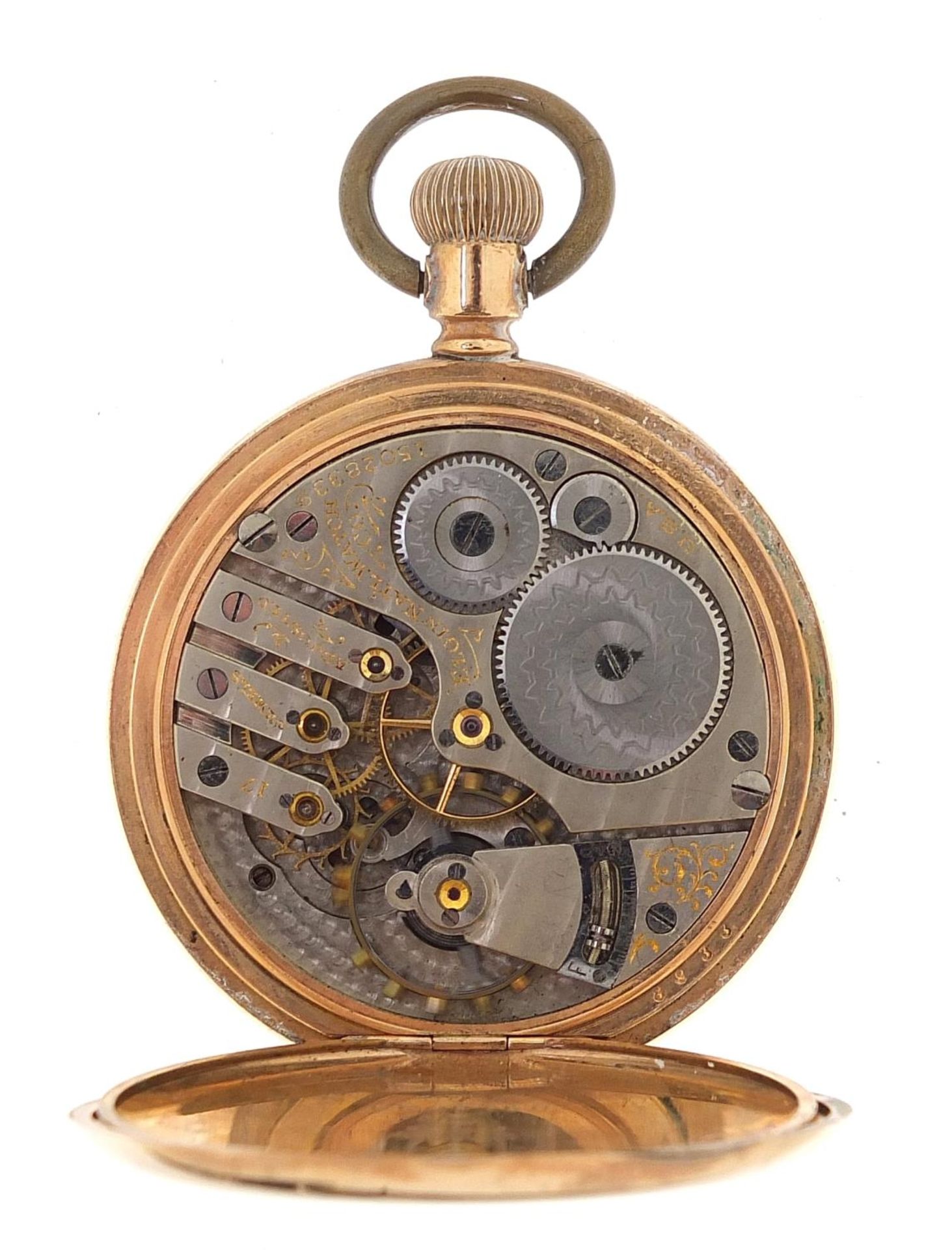 Elgin gold plated full hunter pocket watch, the movement numbered 15028339, 50mm in diameter - Image 4 of 5