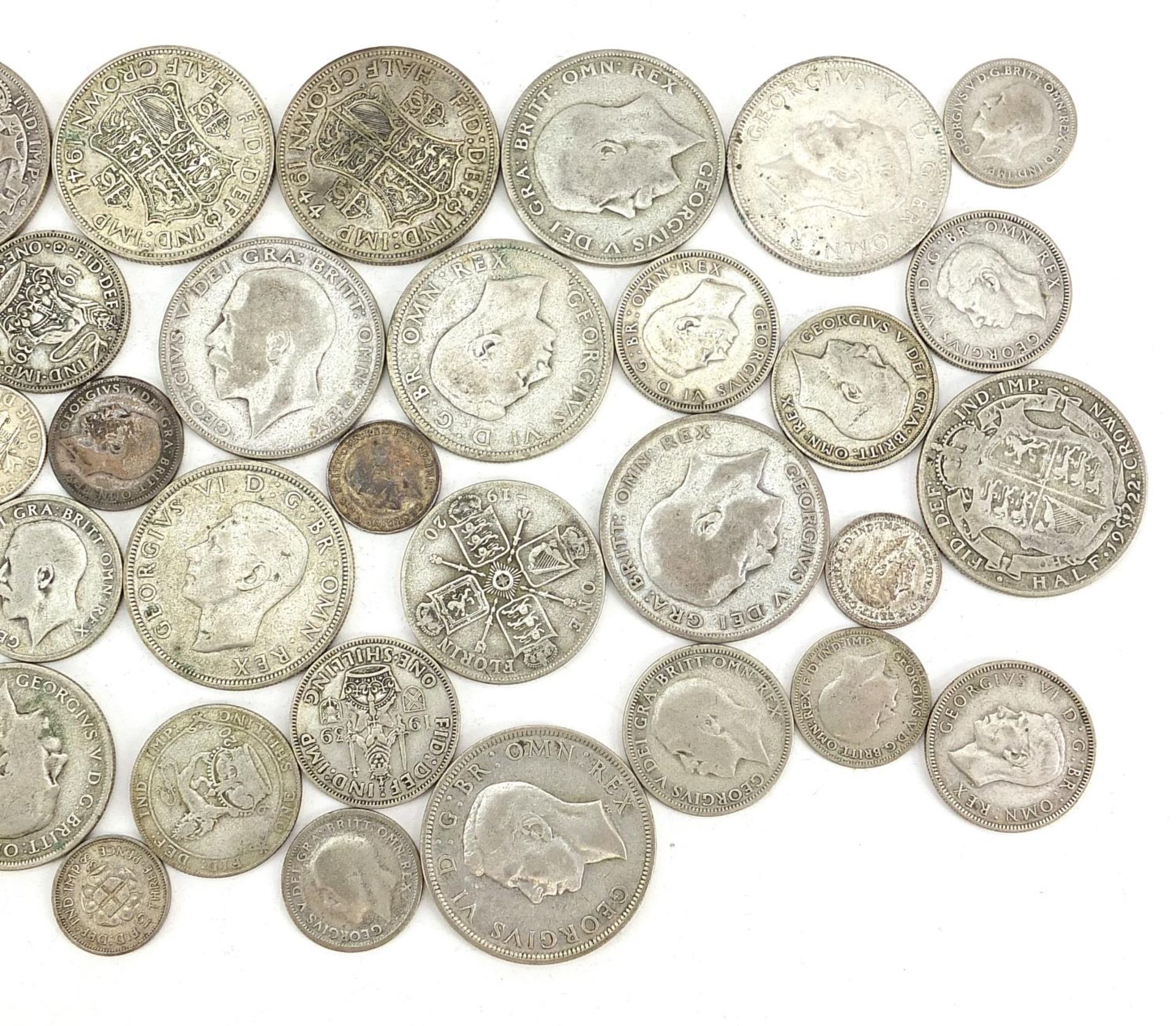 British pre 1947 coinage including half crowns and sixpences - Image 3 of 3