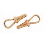 Two 9ct rose gold jewellery clasps, 2cm in length, 5.0g