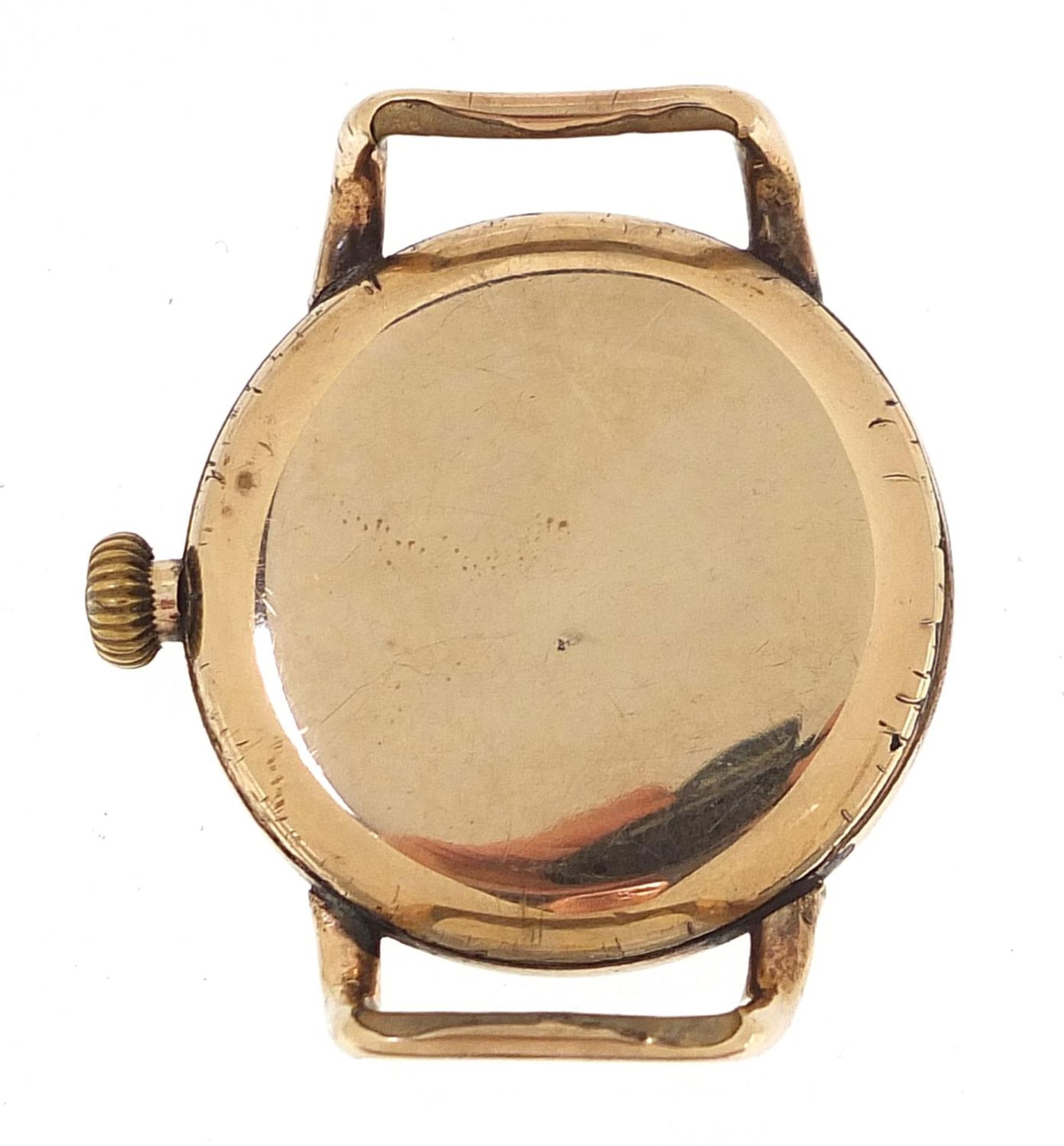 Thomas Russell & Son, gentlemen's gold plated wristwatch with enamelled dial, 32mm in diameter - Image 2 of 5