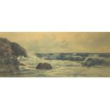 Graham Hamilton - Rocky coastal scene, late 19th/early 20th century watercolour, mounted, framed and
