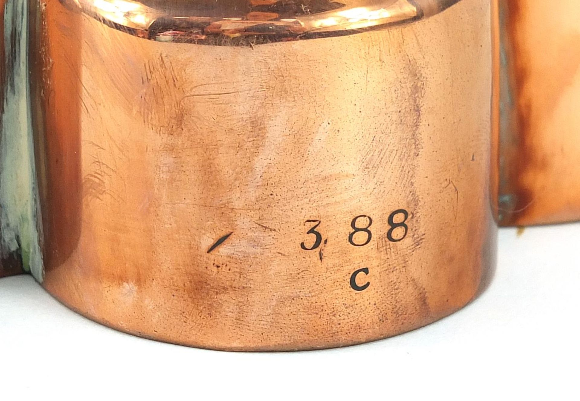 Victorian copper jelly mould numbered 388, 15.5cm high - Image 3 of 4