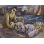 Christine Nisbet - Sea of Life, oil on canvas, label verso, mounted and framed, 100cm x 74cm