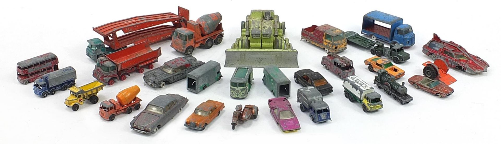 Vintage diecast vehicles including Dinky, Corgi and Matchbox by Lesney