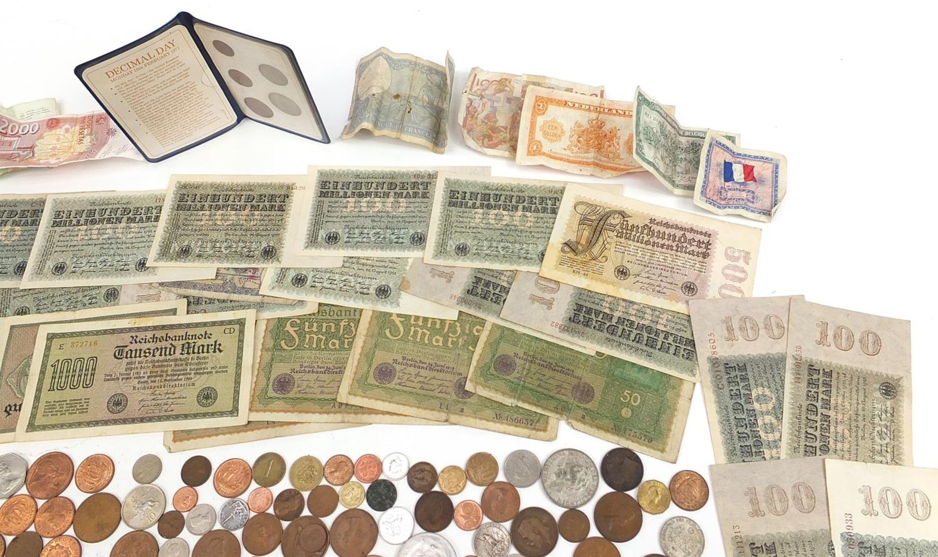 Antique and later British and world coinage and banknotes including Queen Victoria 1893 silver crown - Image 4 of 6