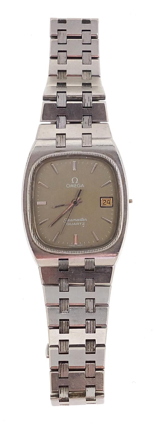Omega, vintage gentlemen's Omega Seamaster wristwatch with date aperture, the case 32mm wide - Image 2 of 5