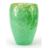 Large Scottish mottled green art glass vase, 25.5cm high