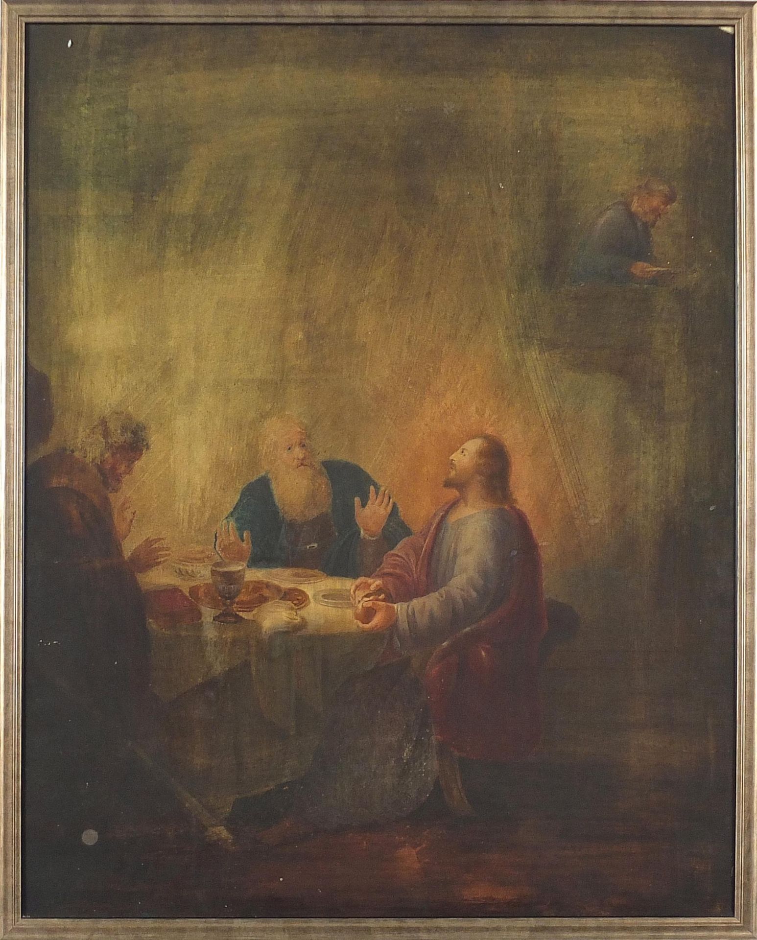 After Rembrandt Van Rijn - The Supper at Emmaus, 19th century Dutch school watercolour, framed and - Image 2 of 3