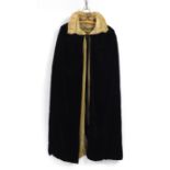 Velvet opera cape, purchased by the vendor in the 1960's, 120cm in length