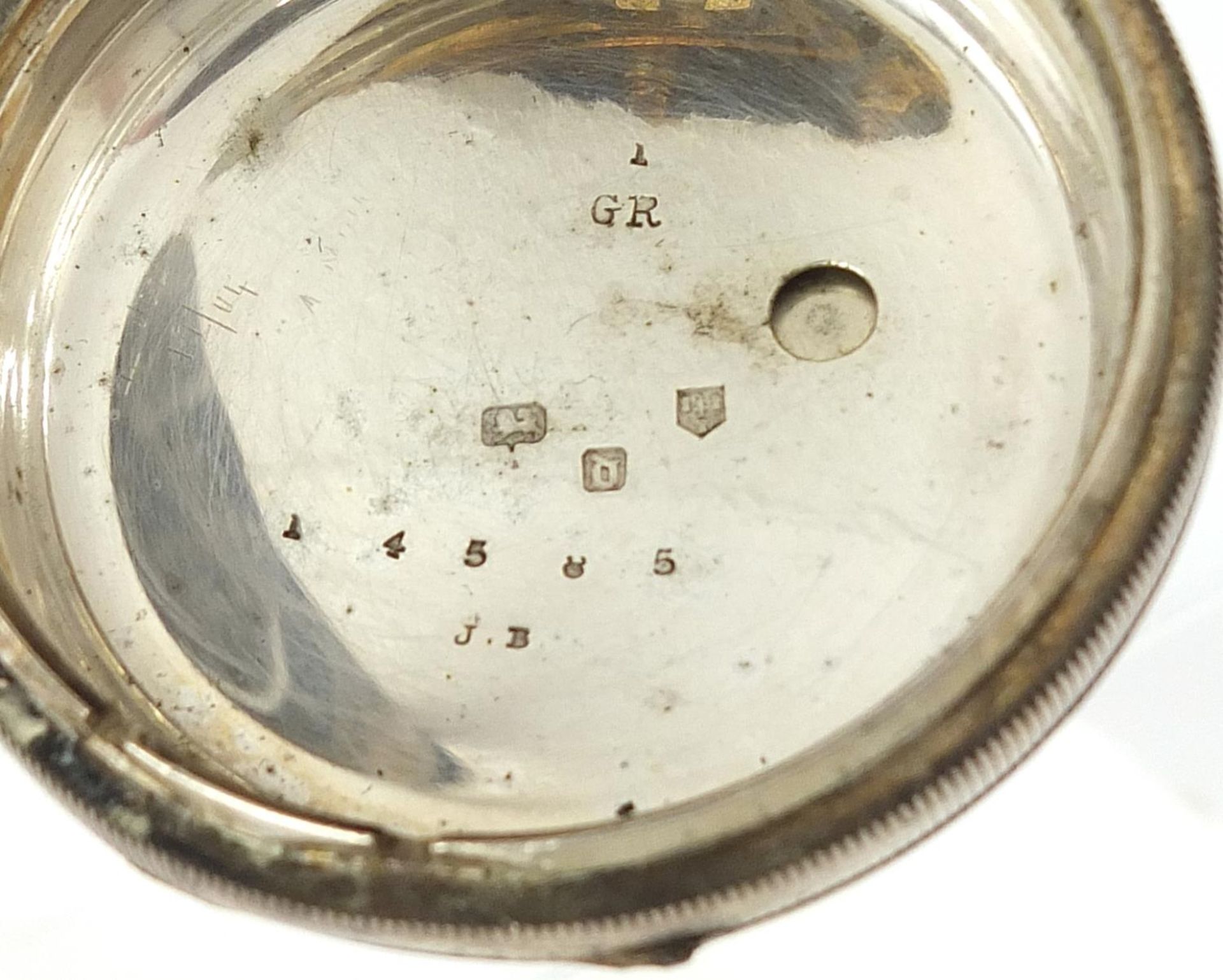 Joseph Blanchard, gentlemen's silver open face pocket watch, the fusee movement numbered 14585, 52mm - Image 4 of 4