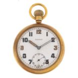 Damas, gentlemen's military interest gold plated open face pocket watch engraved G S/TP XX 189625,