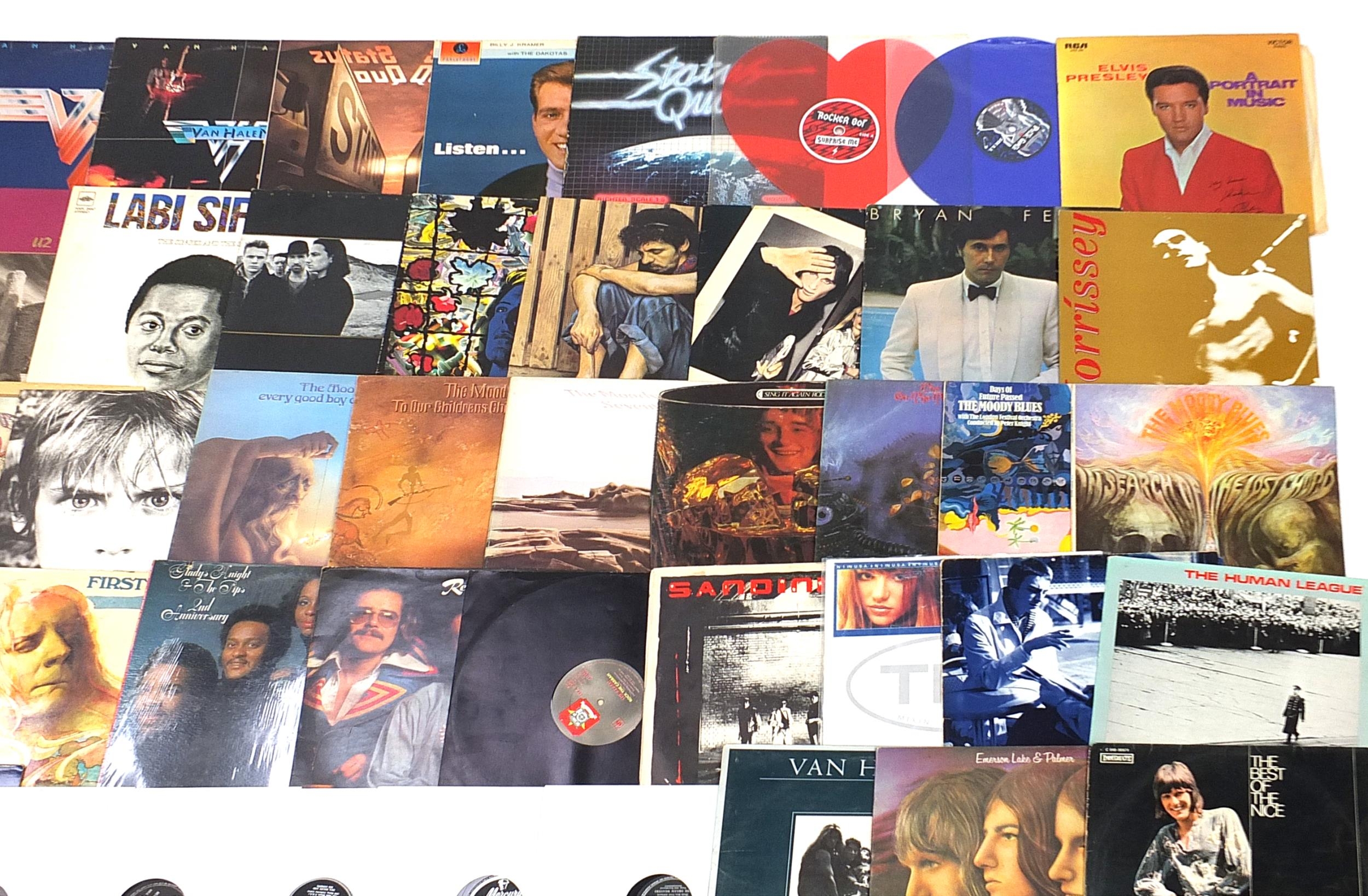 Vinyl LP records including Status Quo, U2, The Moody Blues, Stevie Wonder, The Rolling Stones and - Image 3 of 5