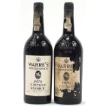 Two bottles of Warre's 1970 Tercentenary vintage port