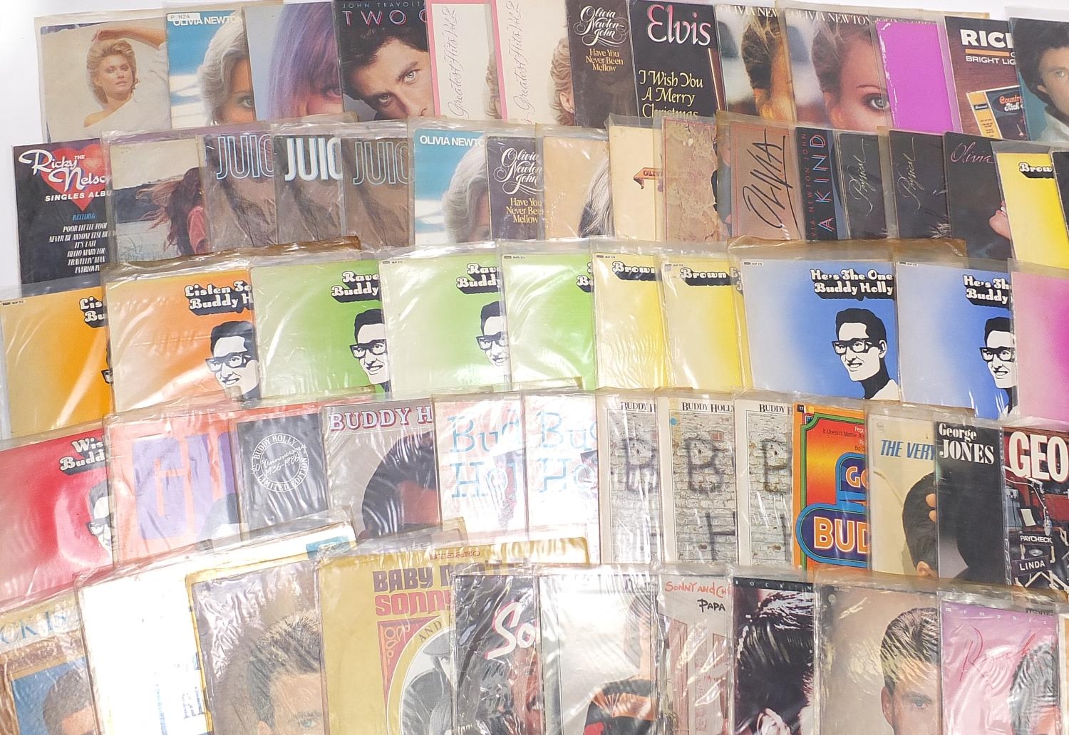 Vinyl LP records including Olivia Newton John, Elvis Presley, Ricky Nelson, Buddy Holly and Juice - Image 2 of 5