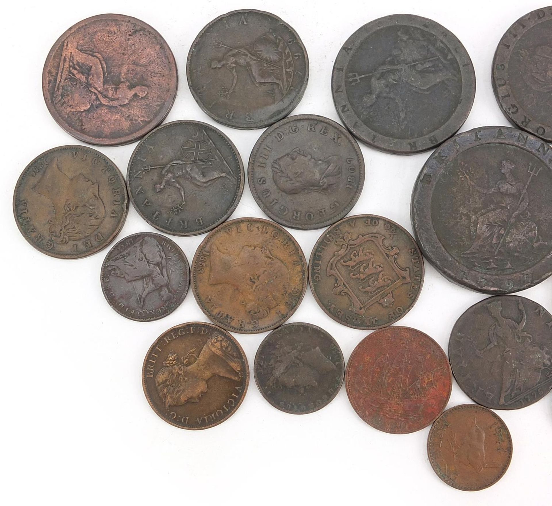 George III and later British copper coinage including pennies - Image 2 of 3