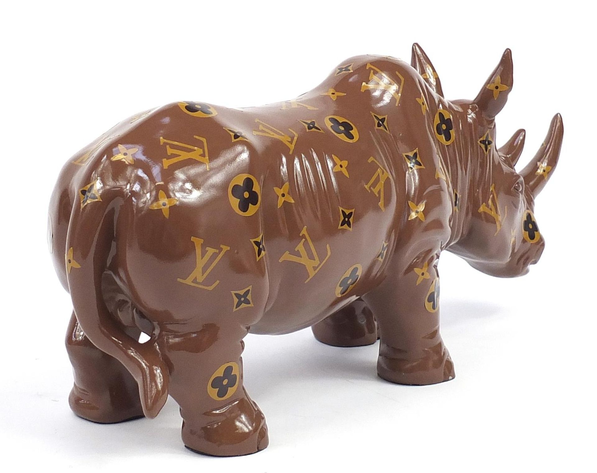 Louise Vuitton style rhinoceros, 51cm in length - Image 2 of 3