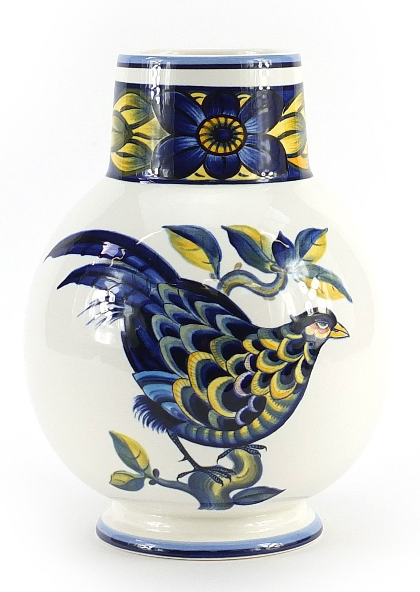 Royal Copenhagen, Danish Blue Pheasant vase, 21cm high - Image 2 of 3