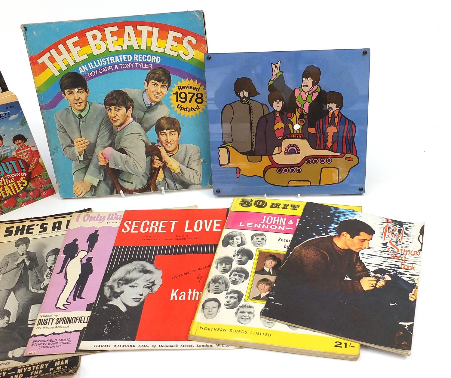 The Beatles related ephemera and a hand painted wooden plaque including The Beatles Complete - Image 3 of 3