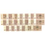 Collection of Russian 1919 five thousand rouble bank notes