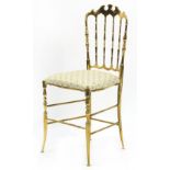 Italian Chiavari design brass side chair, 90cm high