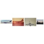 Four aviation interest British Caledonian Airways photographic prints on card of Douglas DC10, Boein