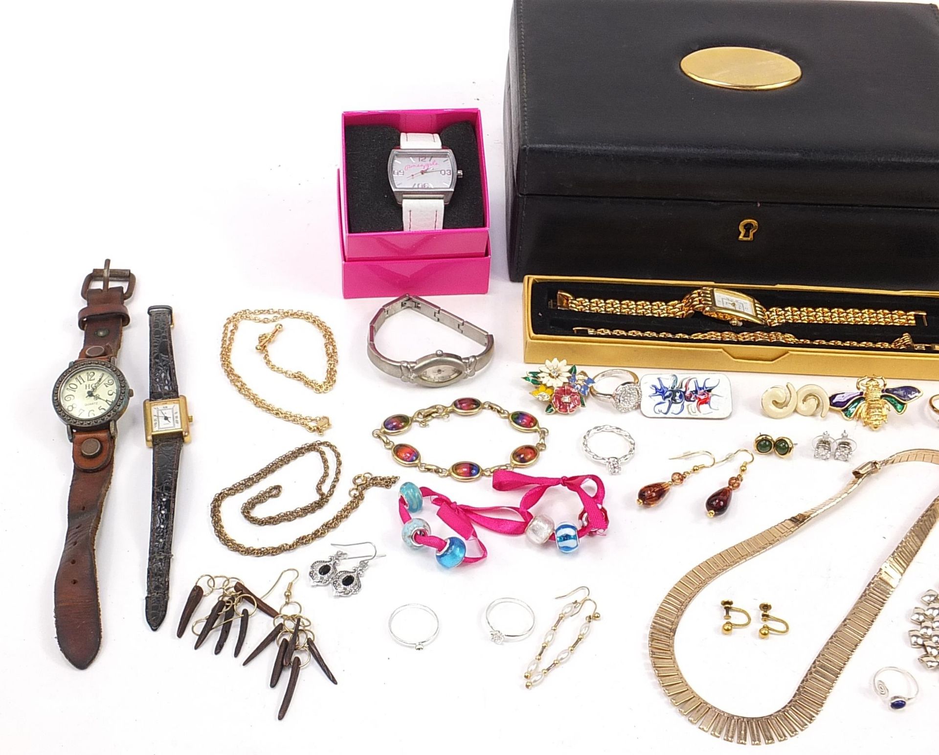 Vintage and later costume jewellery and wristwatches including necklaces, earrings and brooches - Image 2 of 3