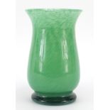 Scottish mottled green art glass vase, 22cm high