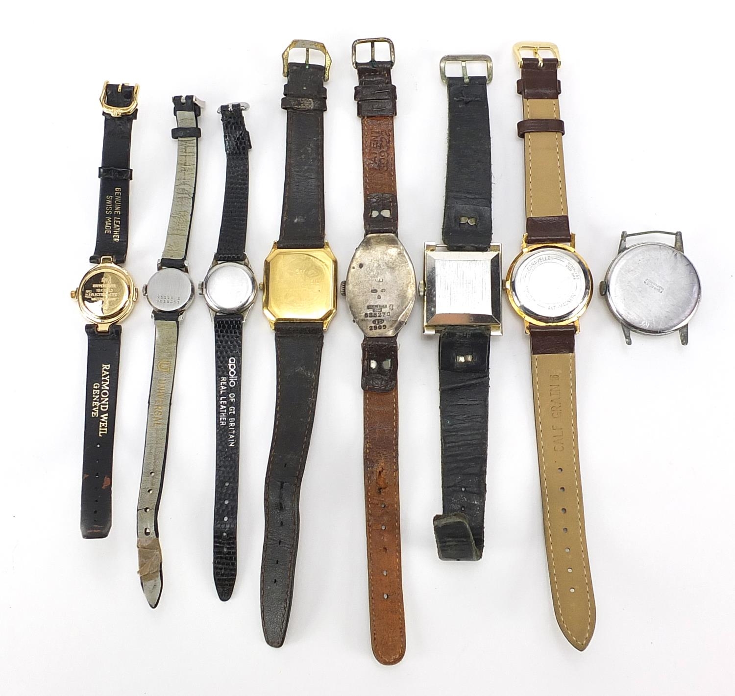 Eight vintage and later ladies and gentlemen's wristwatches including a Raymond Weil, Universal - Image 5 of 6