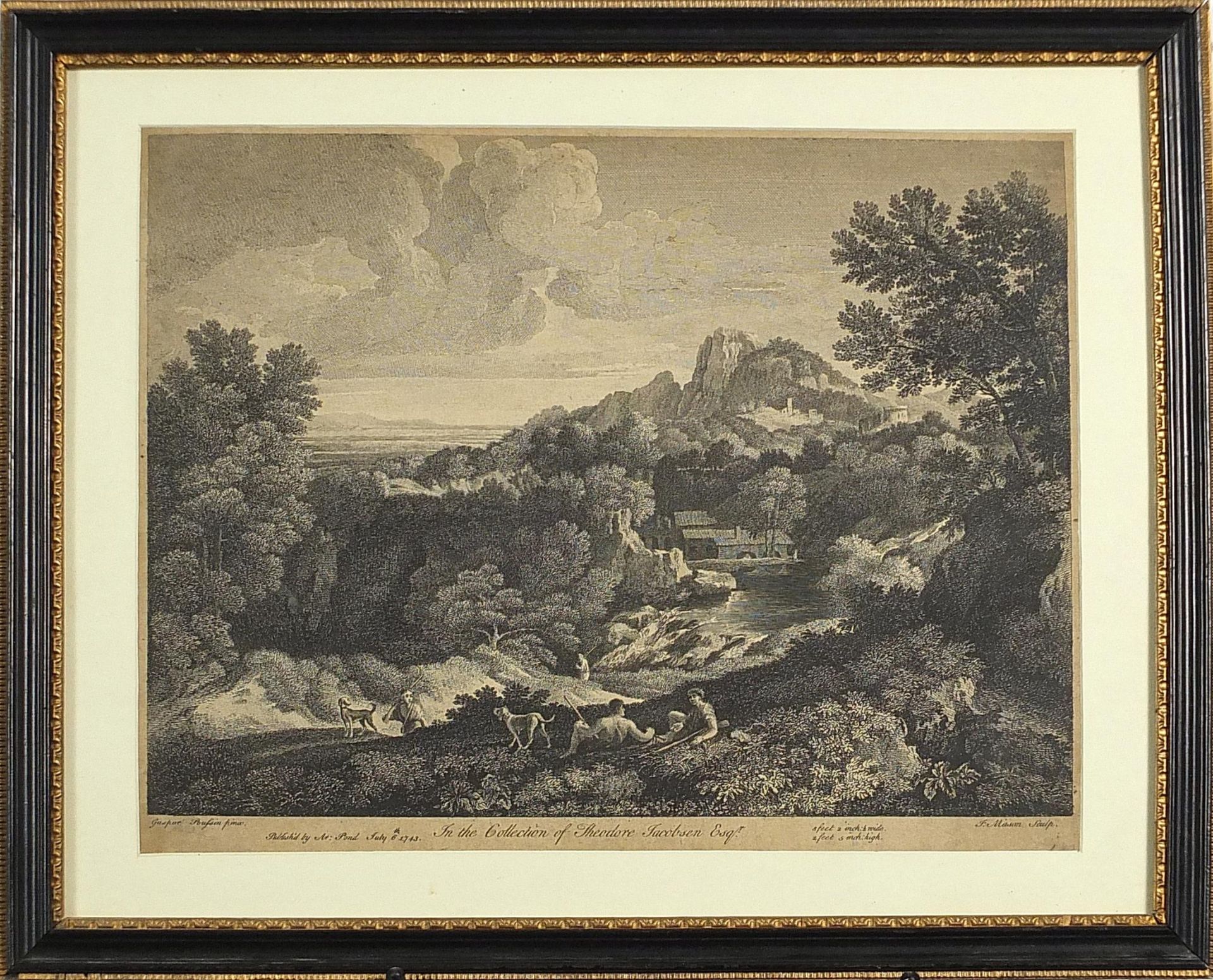 La Defaite des Sarazins and one other, two 18th century engravings, each mounted, framed and glazed, - Image 3 of 9