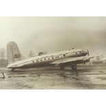 Vintage aviation interest Air Charter Ltd London black and white photograph of a Avro Tudor (Super T