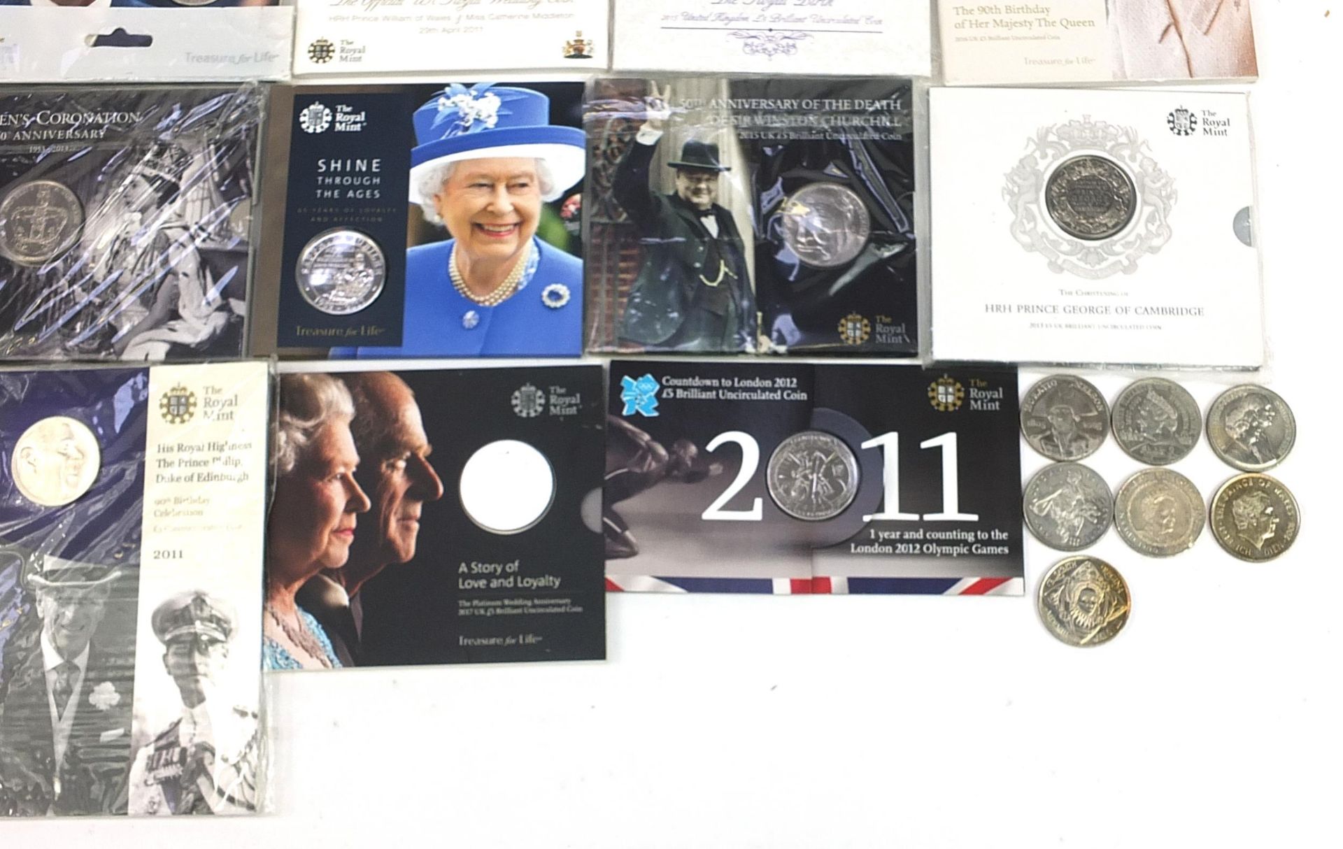 Collection of commemorative coinage, mostly five pound coins, some with covers including Winston - Image 5 of 5