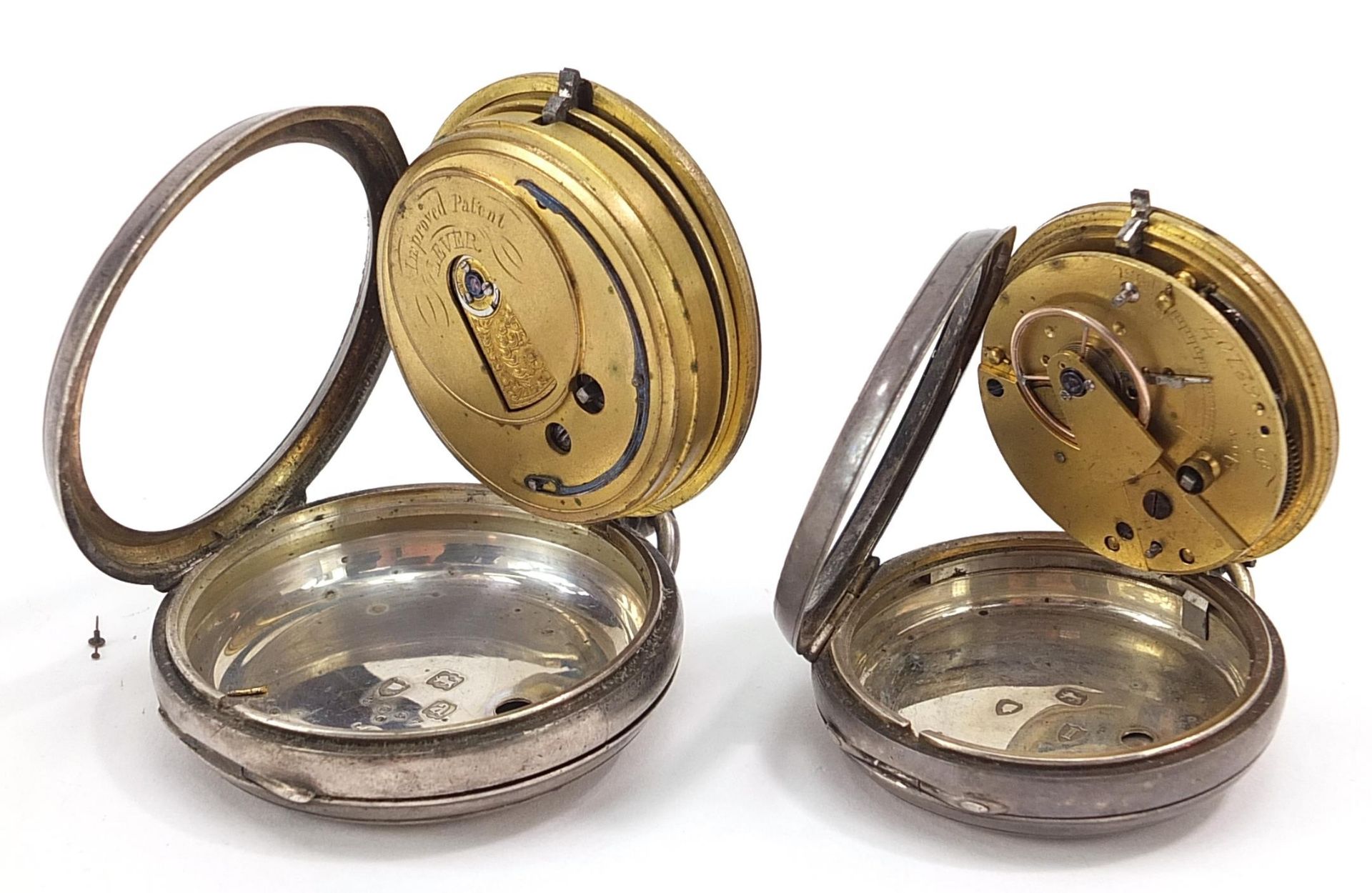 Two gentlemen's silver open face pocket watches including Adams & Co, the fusee movement numbered - Image 4 of 9