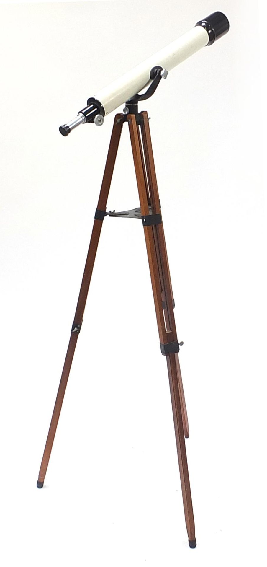 Unnamed telescope mounted on a military style adjustable tripod stand - Image 2 of 4
