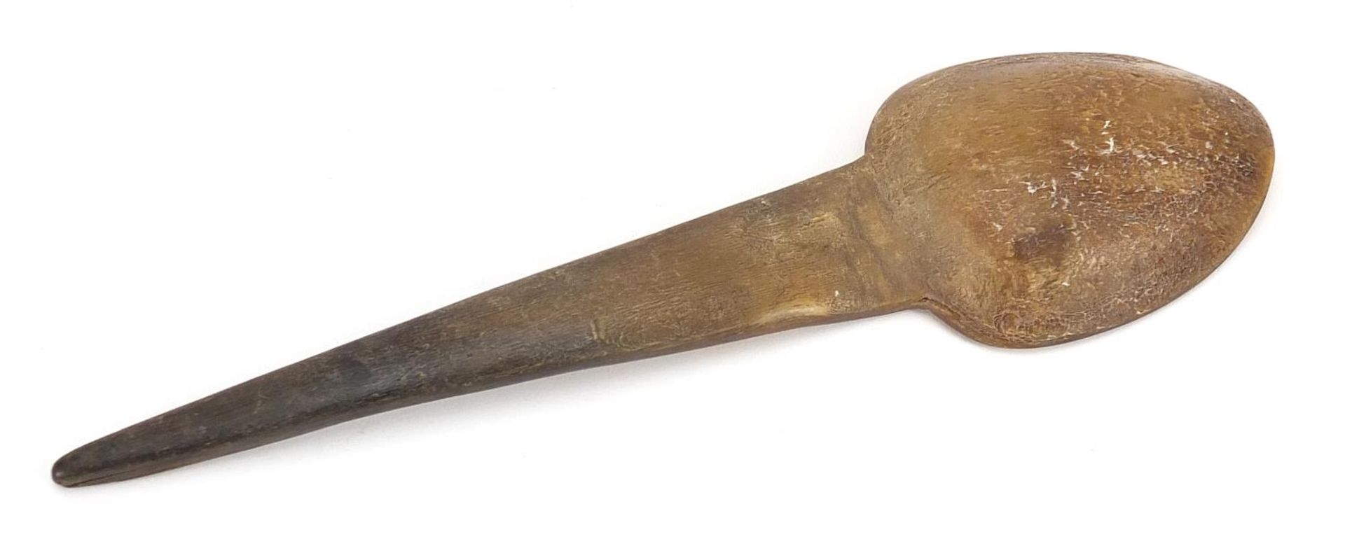 Asian horn spoon, possibly rhinoceros, 22.5cm in length - Image 2 of 2