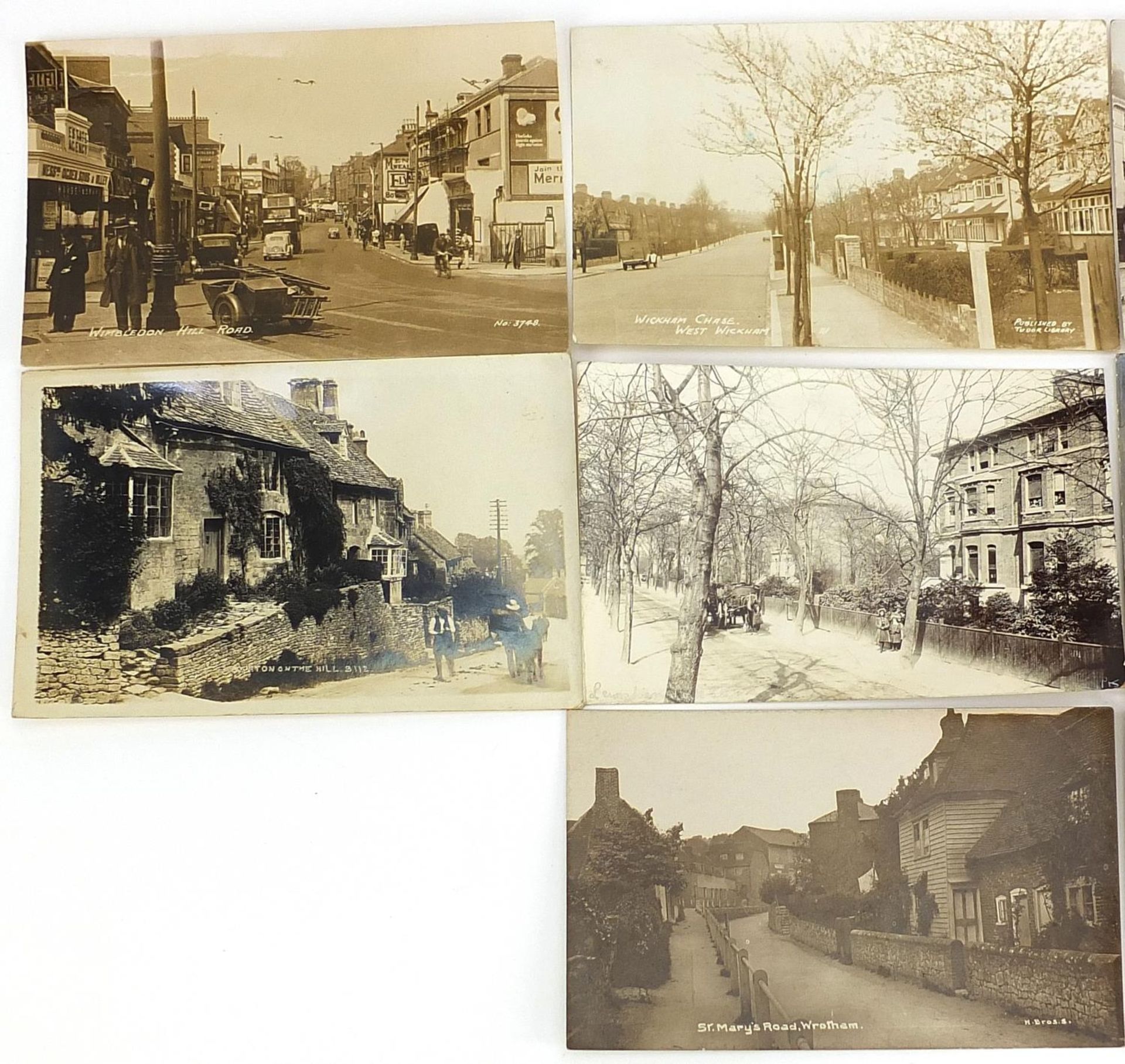 Ten black and white photographic topographical postcards including St Mary's Road, Wrotham and - Image 2 of 3