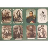 Collection of military interest Napoleon Bonaparte related postcards arranged in an album