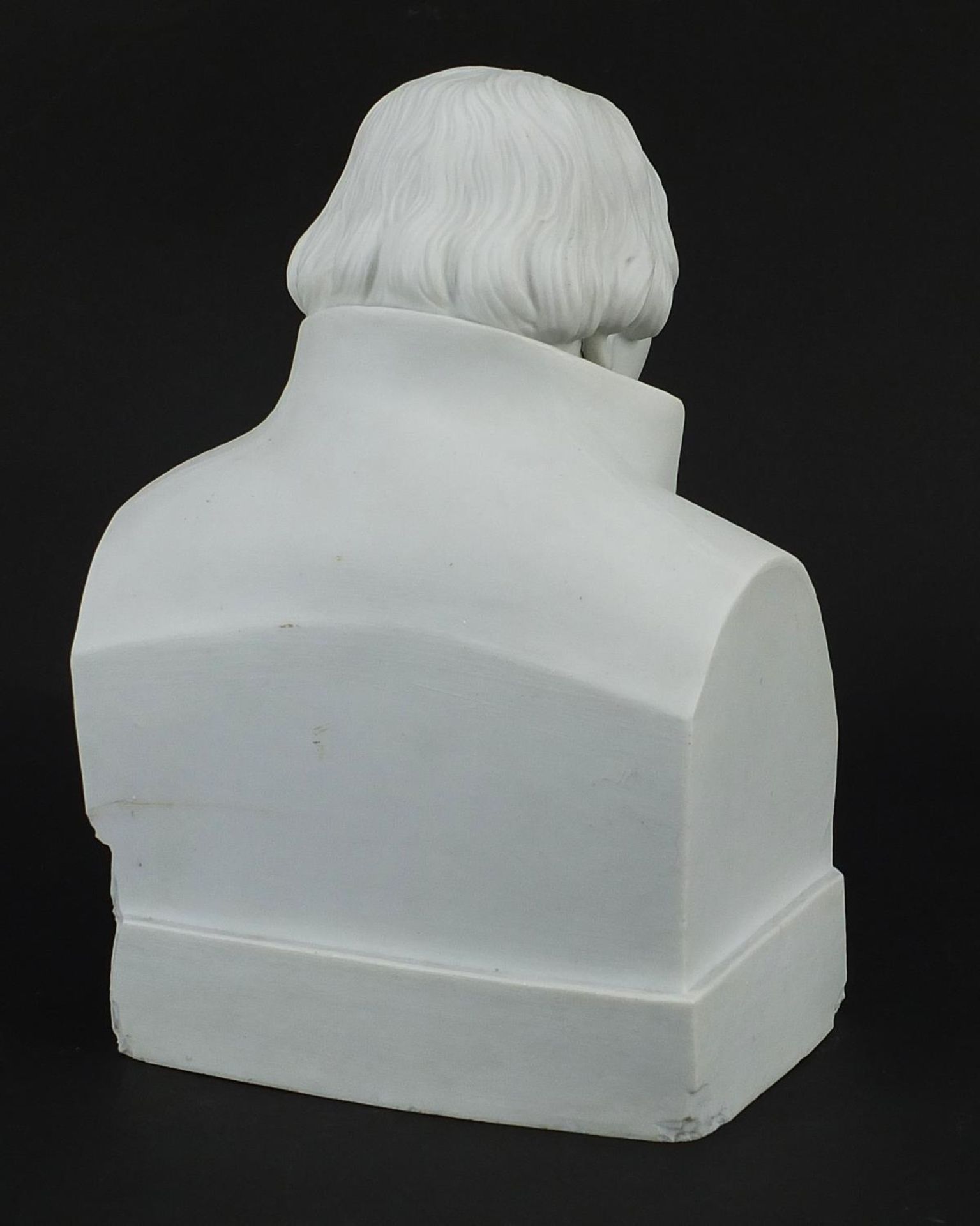 19th century continental parian ware bust of Martin Luther, blue crossed sword marks and impressed - Image 2 of 4